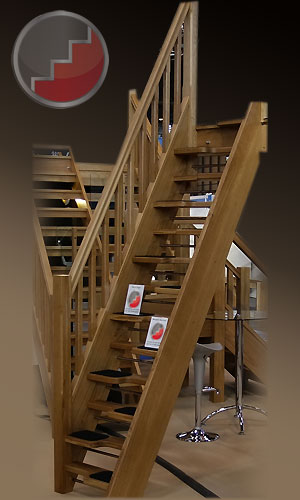 Oak 40 openplan spacesaver staircase