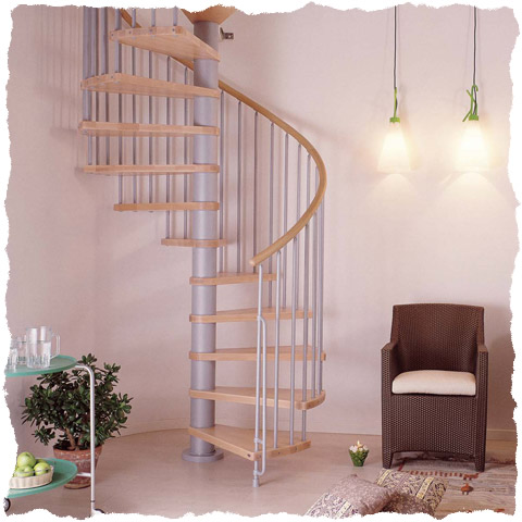 Klan spiral staircase Grey and Natural